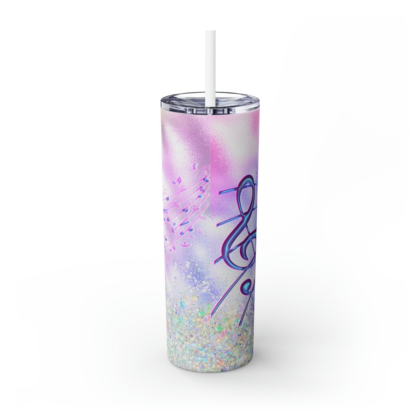 Skinny Tumbler with Straw, 20oz, Music