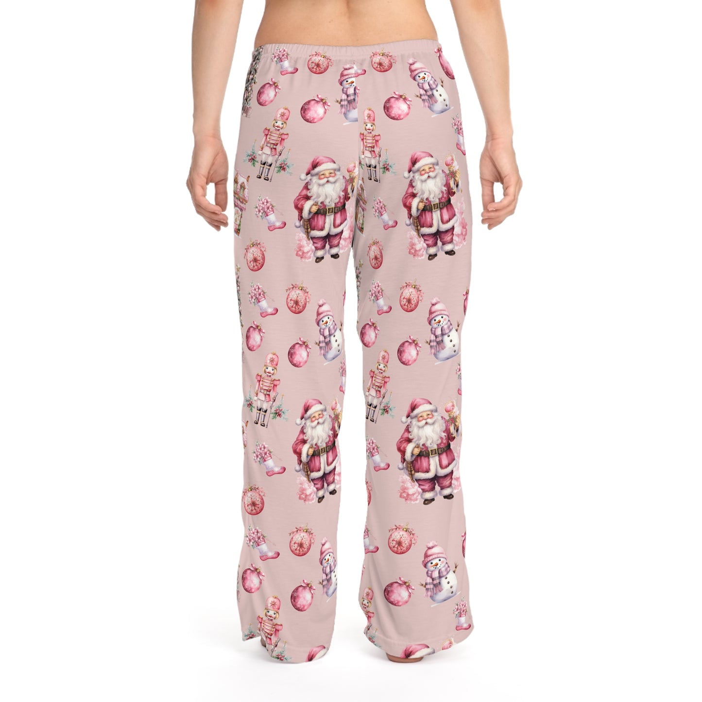 Women's Pyjama Pants, Pink Christmas, Sleepwear Bottoms