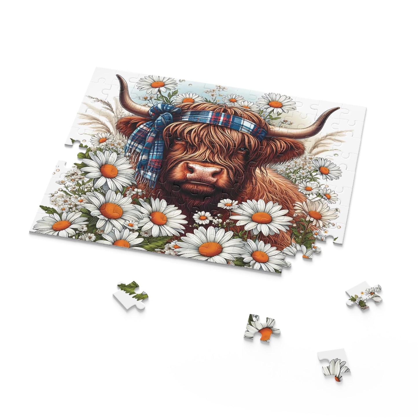 Personalised/Non-Personalised Puzzle, Highland Cow (120, 252, 500-Piece)