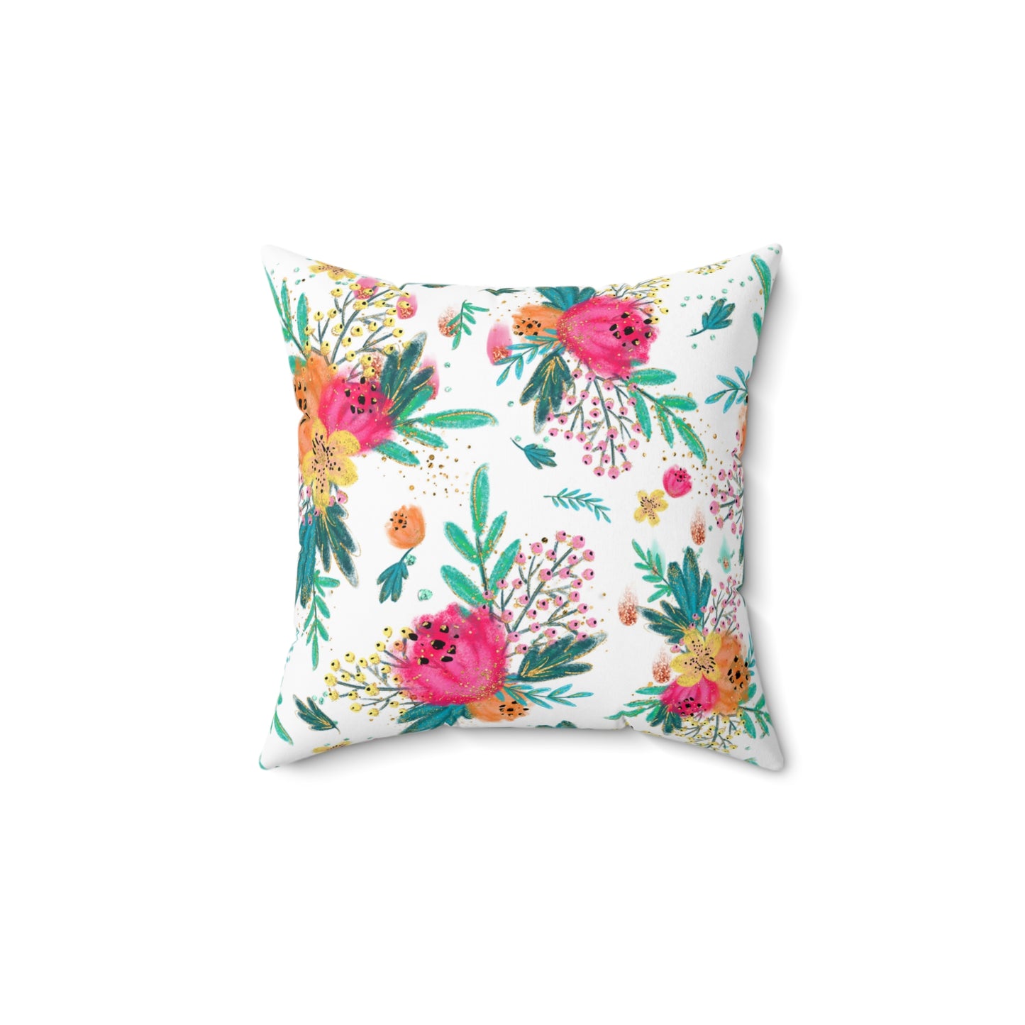 Spun Polyester Square Pillow, Australian Floral Cushion