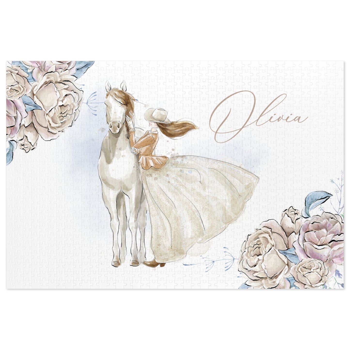 Jigsaw Puzzle, Western, Just a Girl Who Loves Horses, Personalised/Non-Personalised (30, 110, 252, 500,1000-Piece)