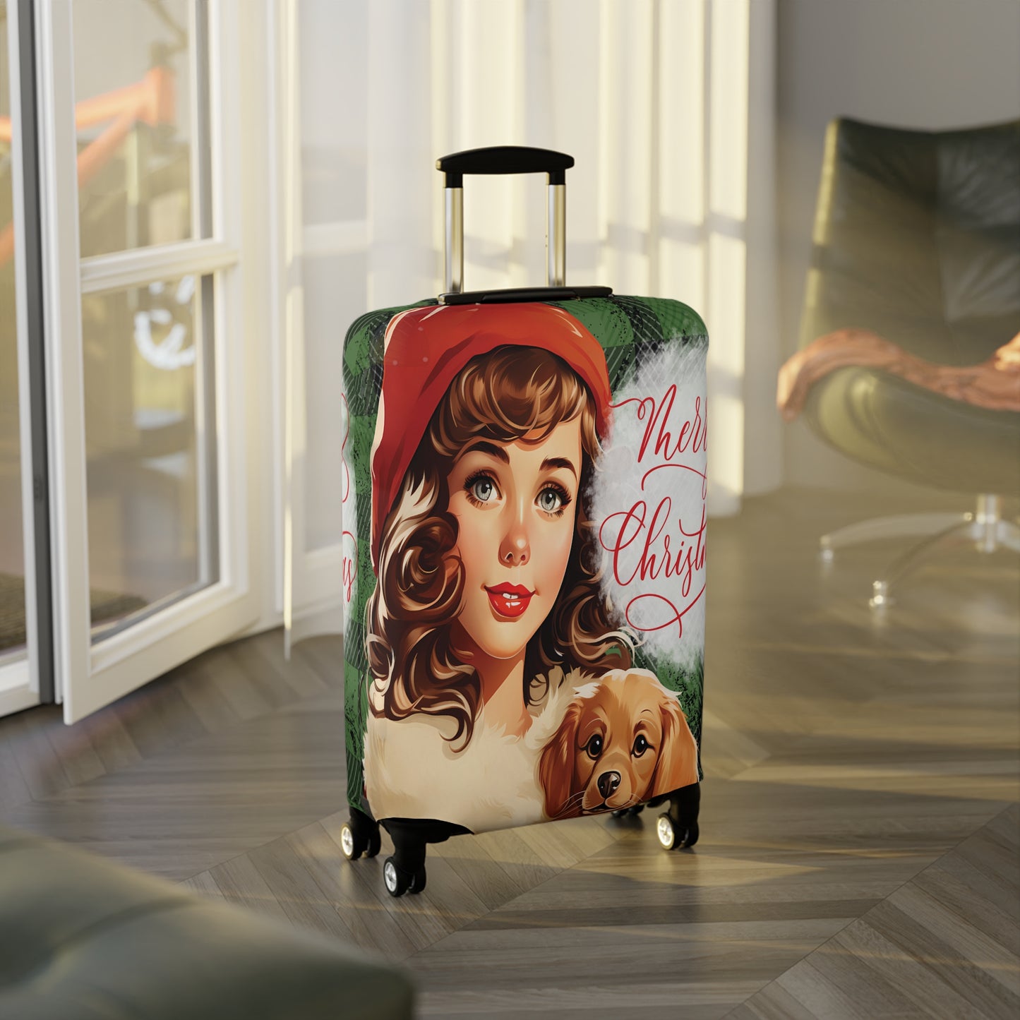 Luggage Cover, Vintage Christmas, awd-734