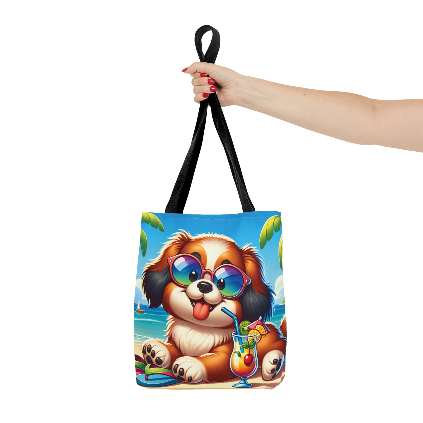 Tote Bag, Dog on Beach, Tibetan Spaniel, Tote bag, awd-1252