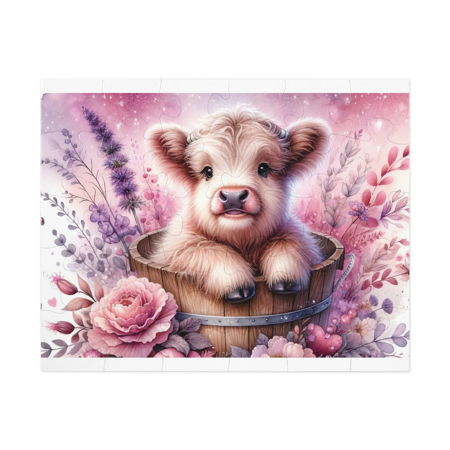 Jigsaw Puzzle, Highland Cow, Personalised/Non-Personalised (30, 110, 252, 500,1000-Piece)