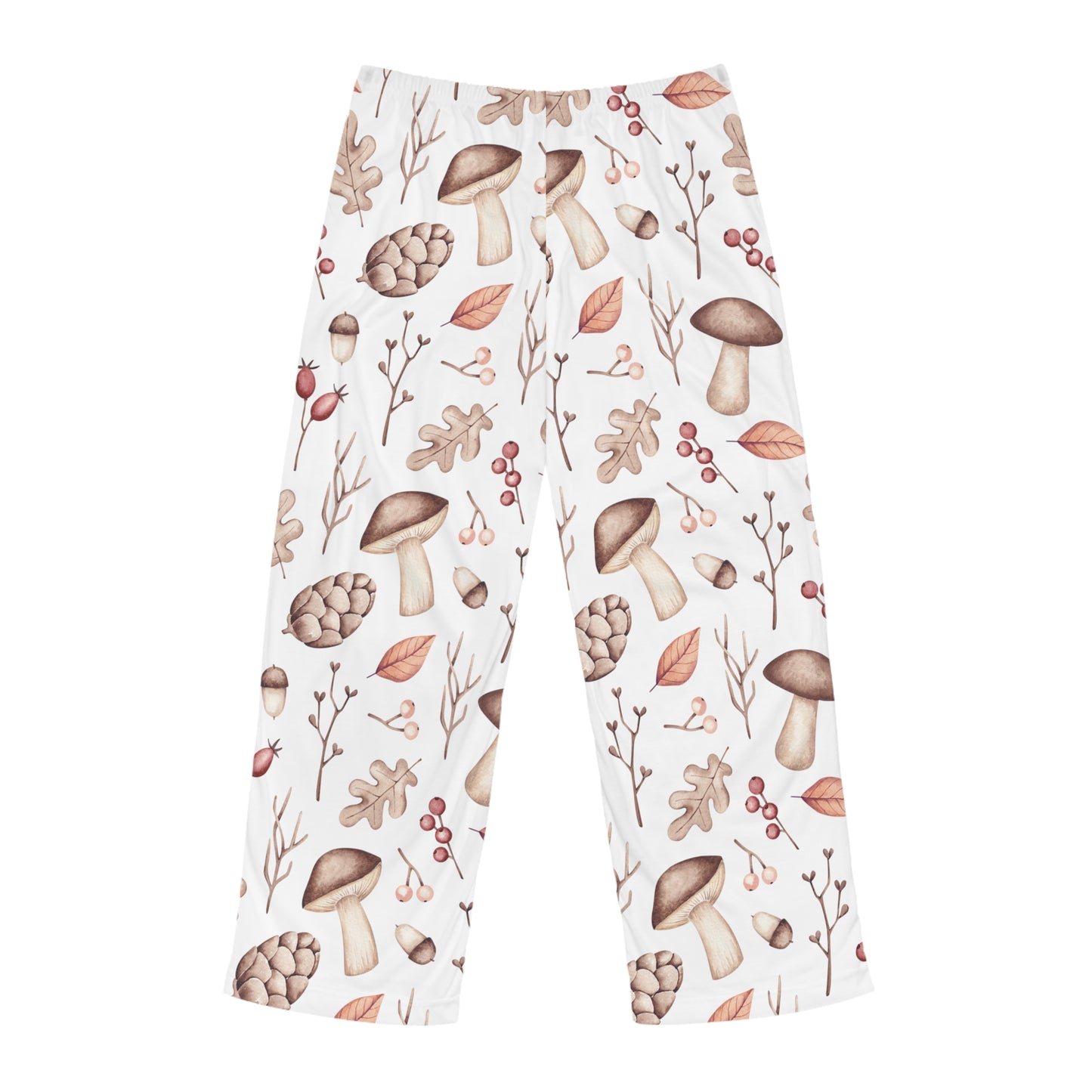 Men's Pajama Pants, Mushroom and Acorns, Sleepwear Bottoms