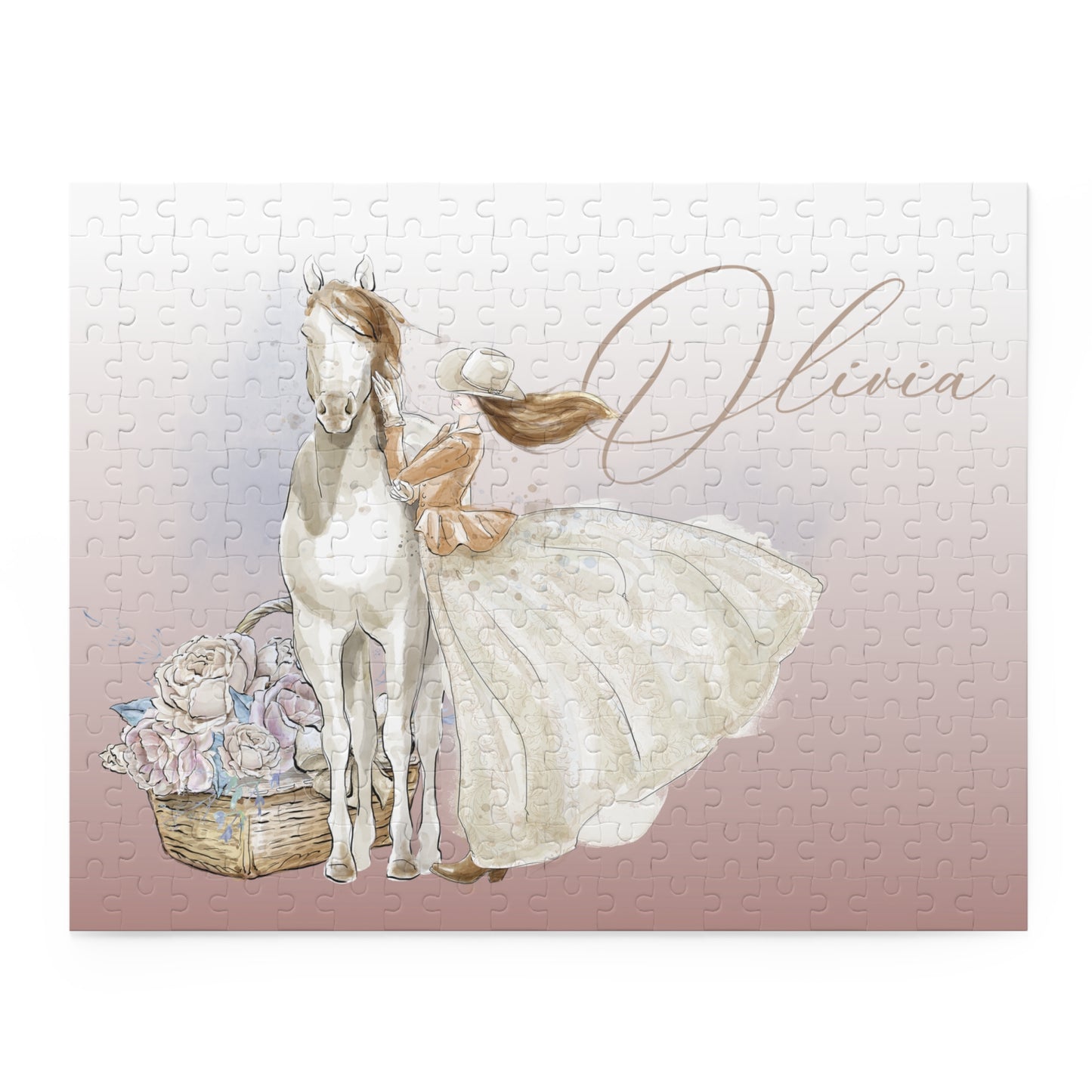 Personalised/Non-Personalised Puzzle, Just a Girl Who Loves Horses (120, 252, 500-Piece)