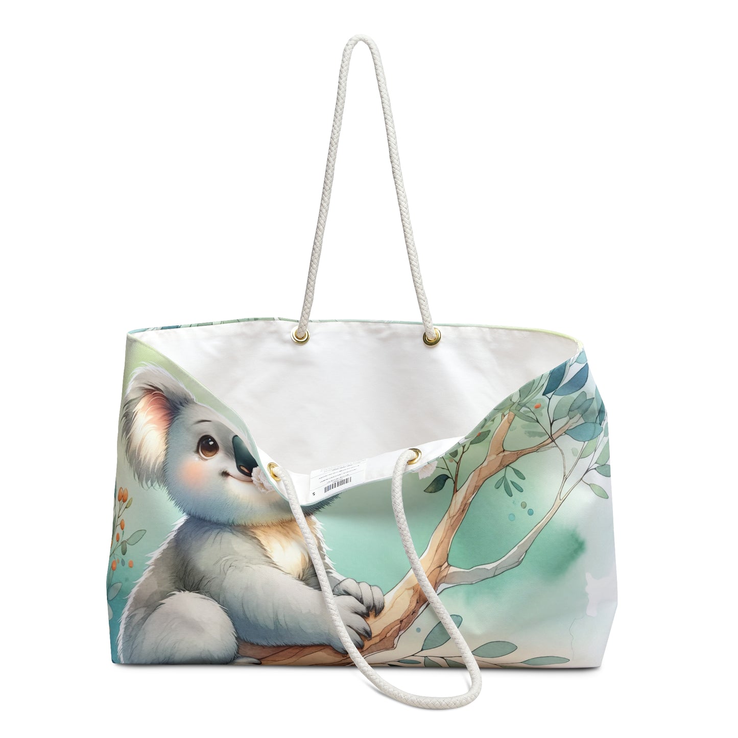 Personalised/Non-Personalised Weekender Bag, Koala, Large Weekender Bag, Beach Bag, Book Bag