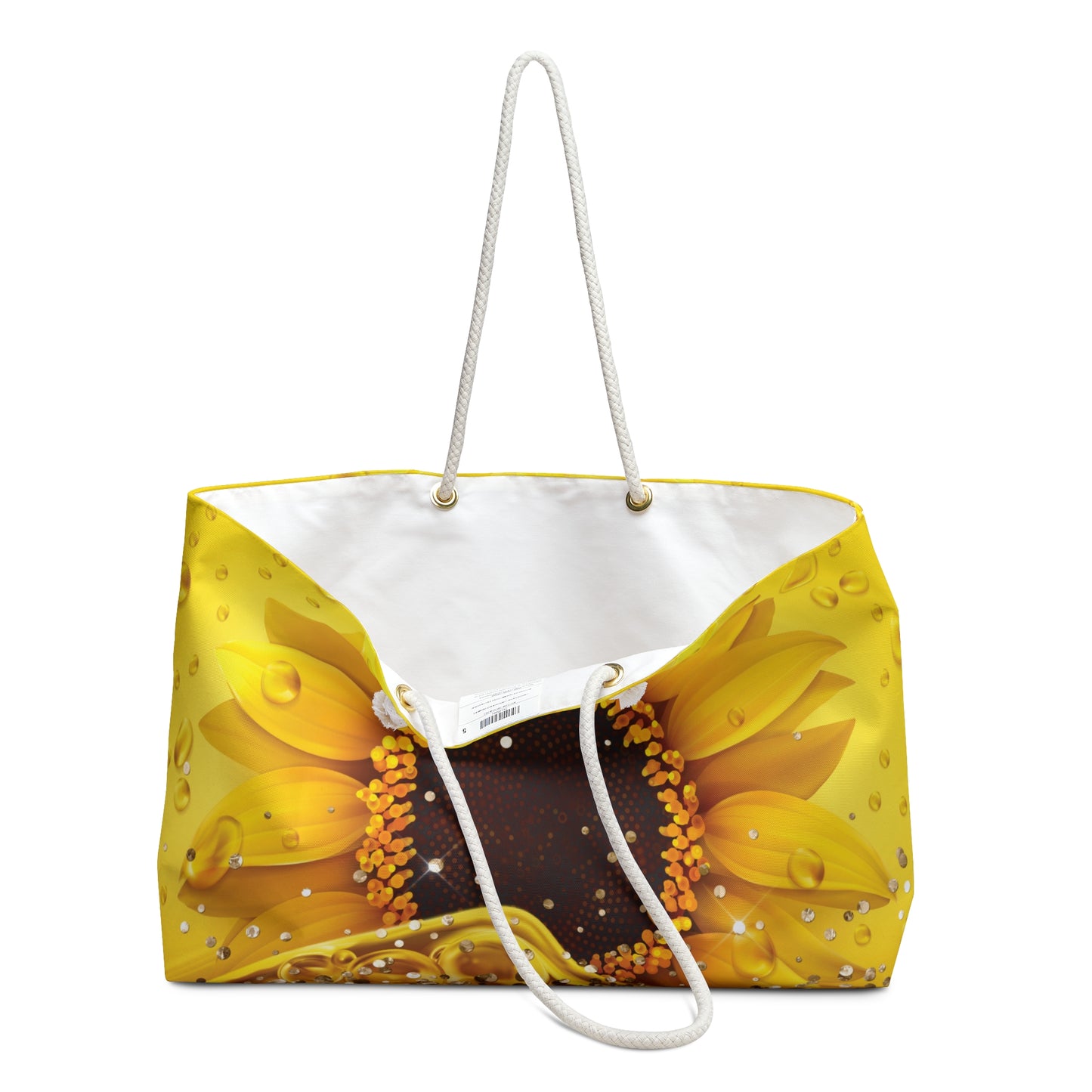 Personalised/Non-Personalised Weekender Bag, Sunflower, Large Weekender Bag, Beach Bag, Book Bag