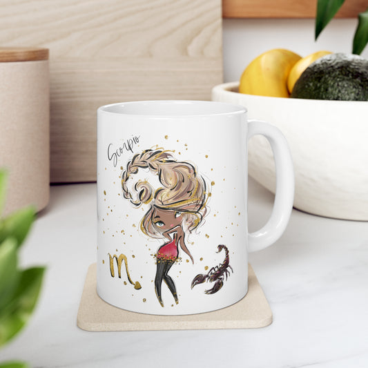 Personalised/Non Personalised Zodiac Sign, Scorpio, Ceramic Mug 11oz