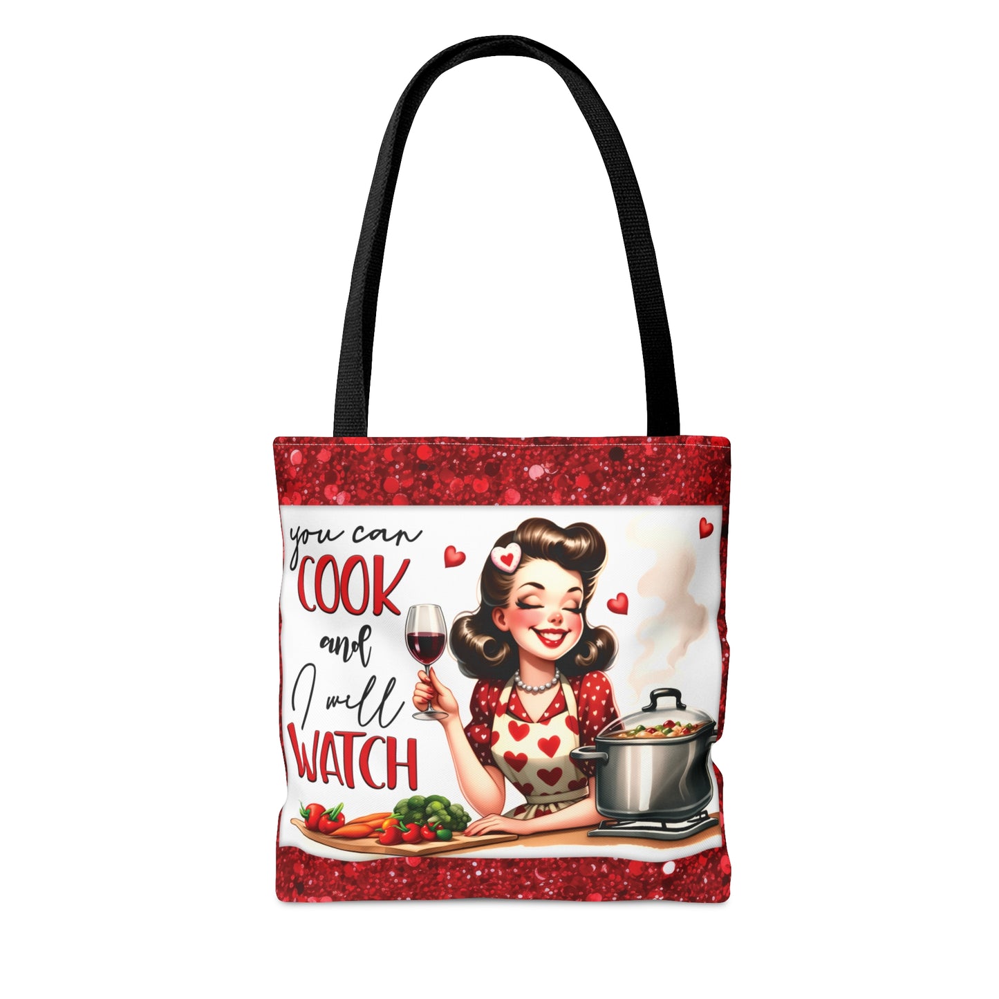 Tote Bag, Retro, You can cook and I will Watch