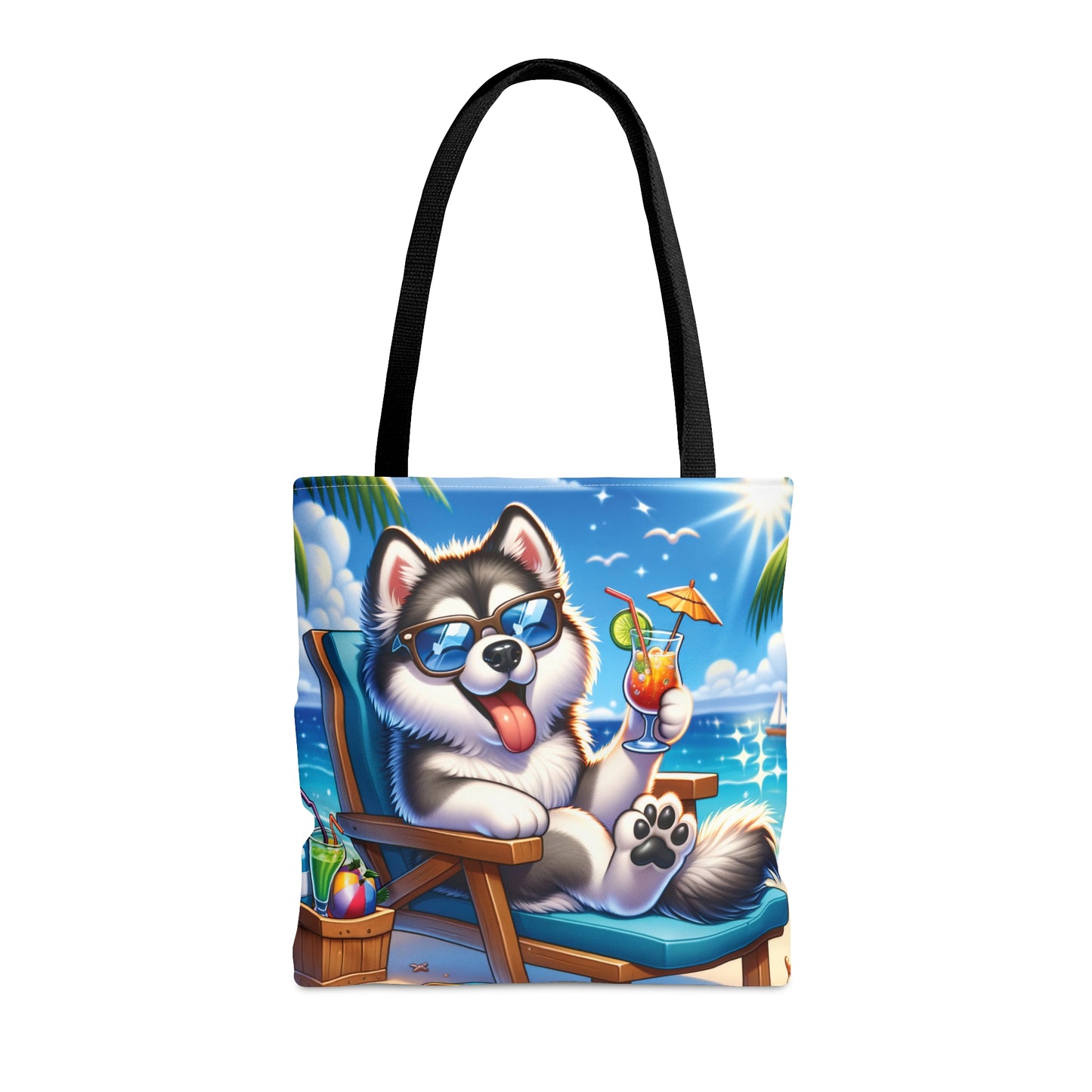 Tote Bag, Dog on Beach, Alaskan Malamute, Tote bag, awd-1116