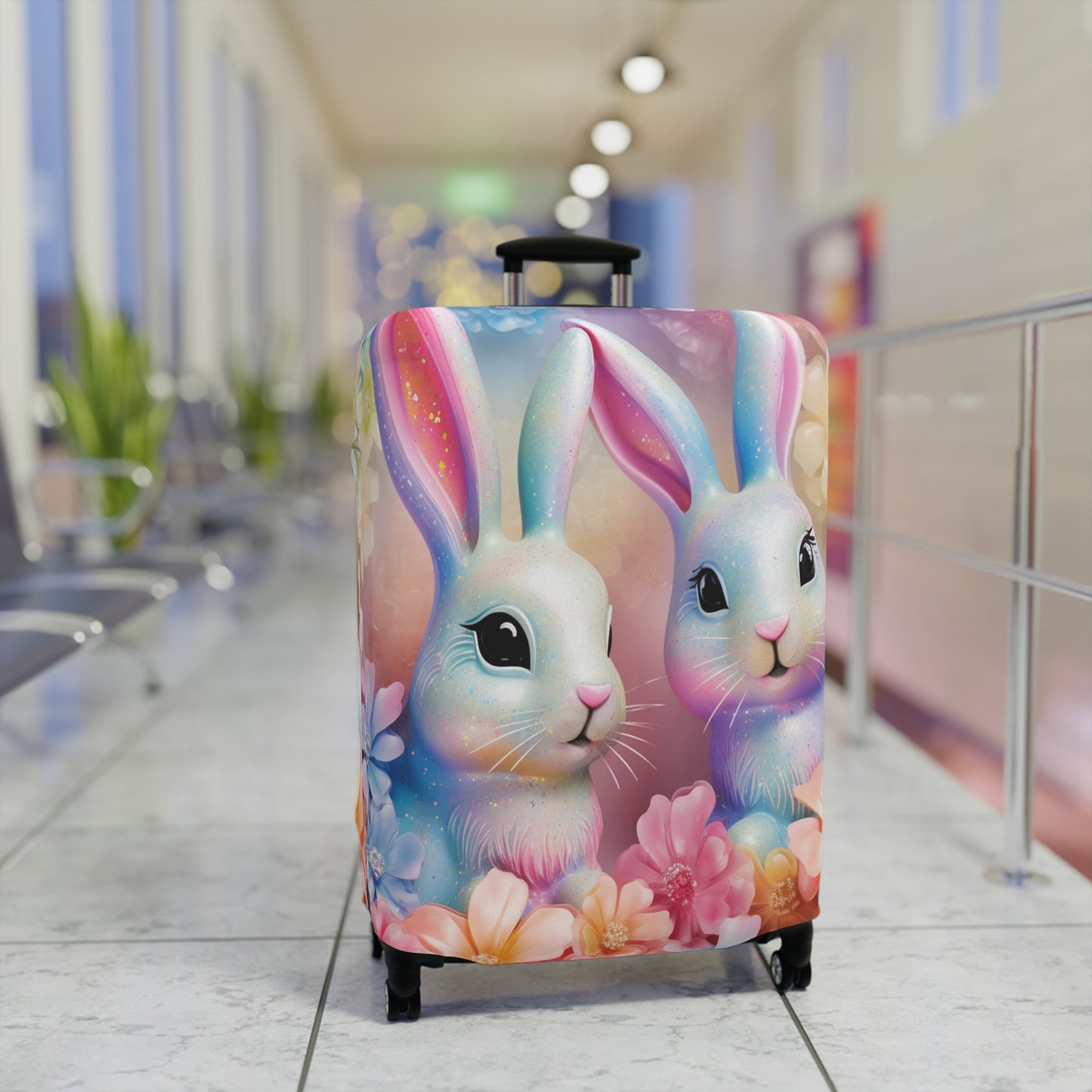 Luggage Cover, Easter, Floral Rabbits, awd-703