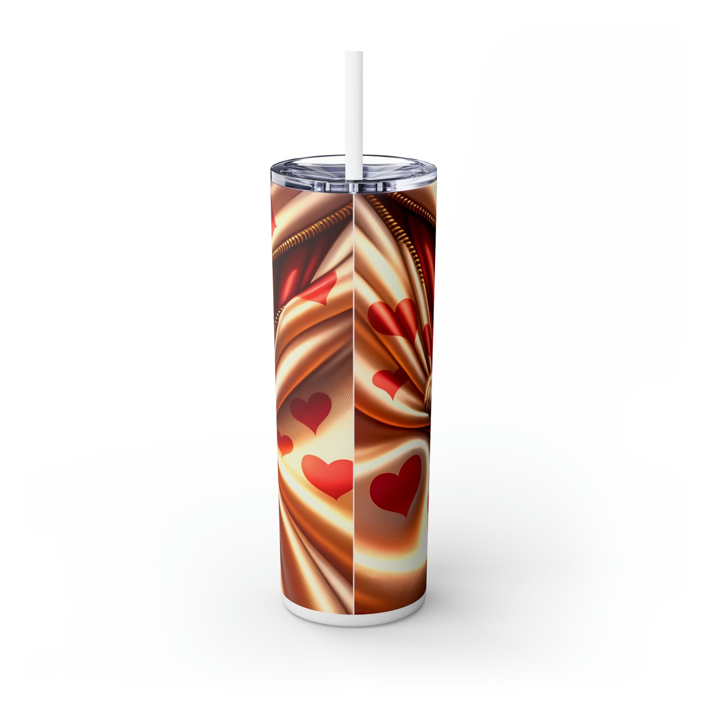 Skinny Tumbler with Straw, 20oz, Cat, Valentines Day, awd-923