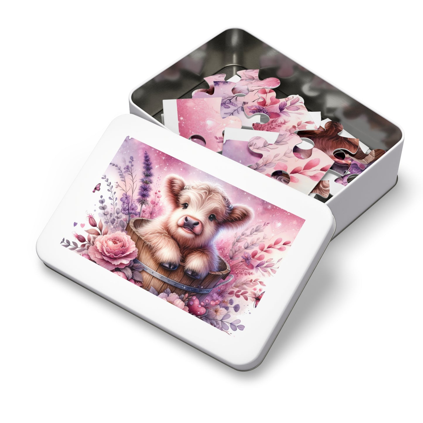 Jigsaw Puzzle, Highland Cow, Personalised/Non-Personalised (30, 110, 252, 500,1000-Piece)