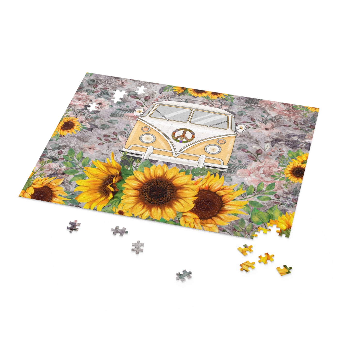 Personalised/Non-Personalised Puzzle, Sunflower, Combi Van (120, 252, 500-Piece)