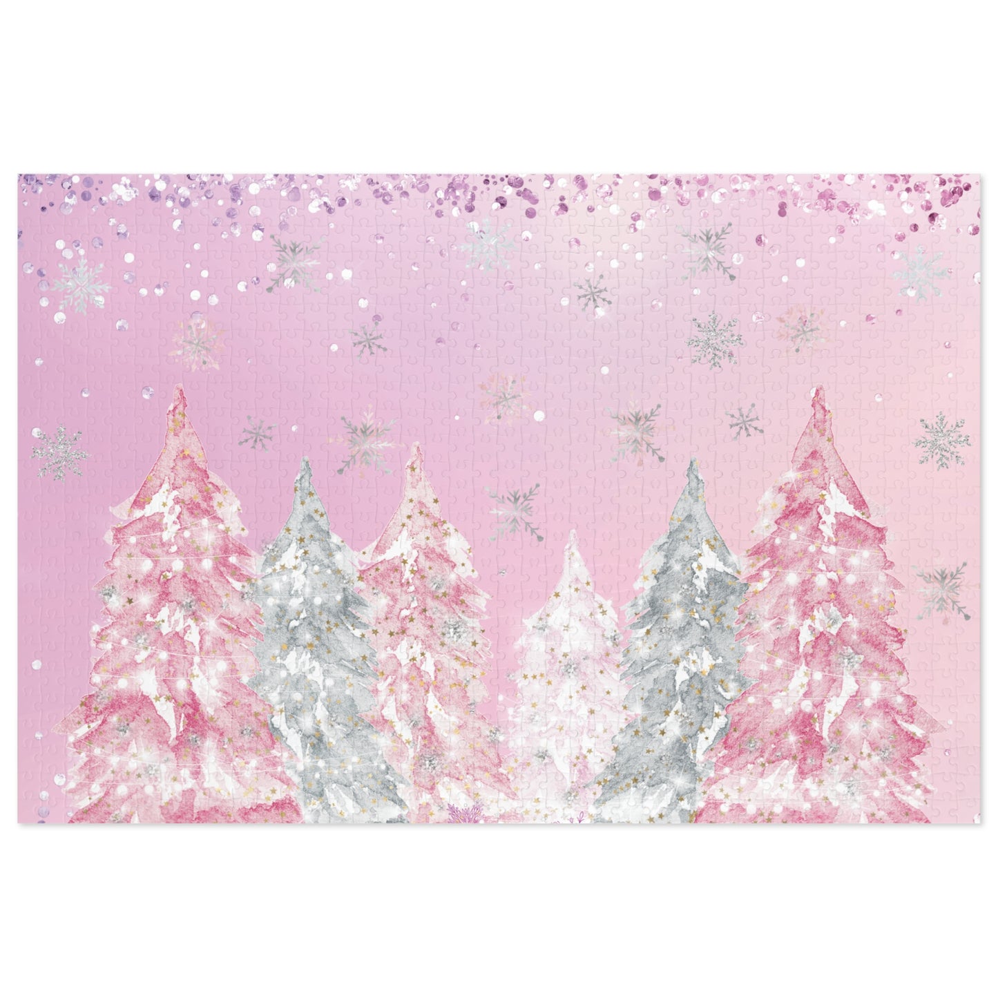 Puzzle, Christmas Trees, Personalised/Non-Personalised (30, 110, 252, 500,1000-Piece)