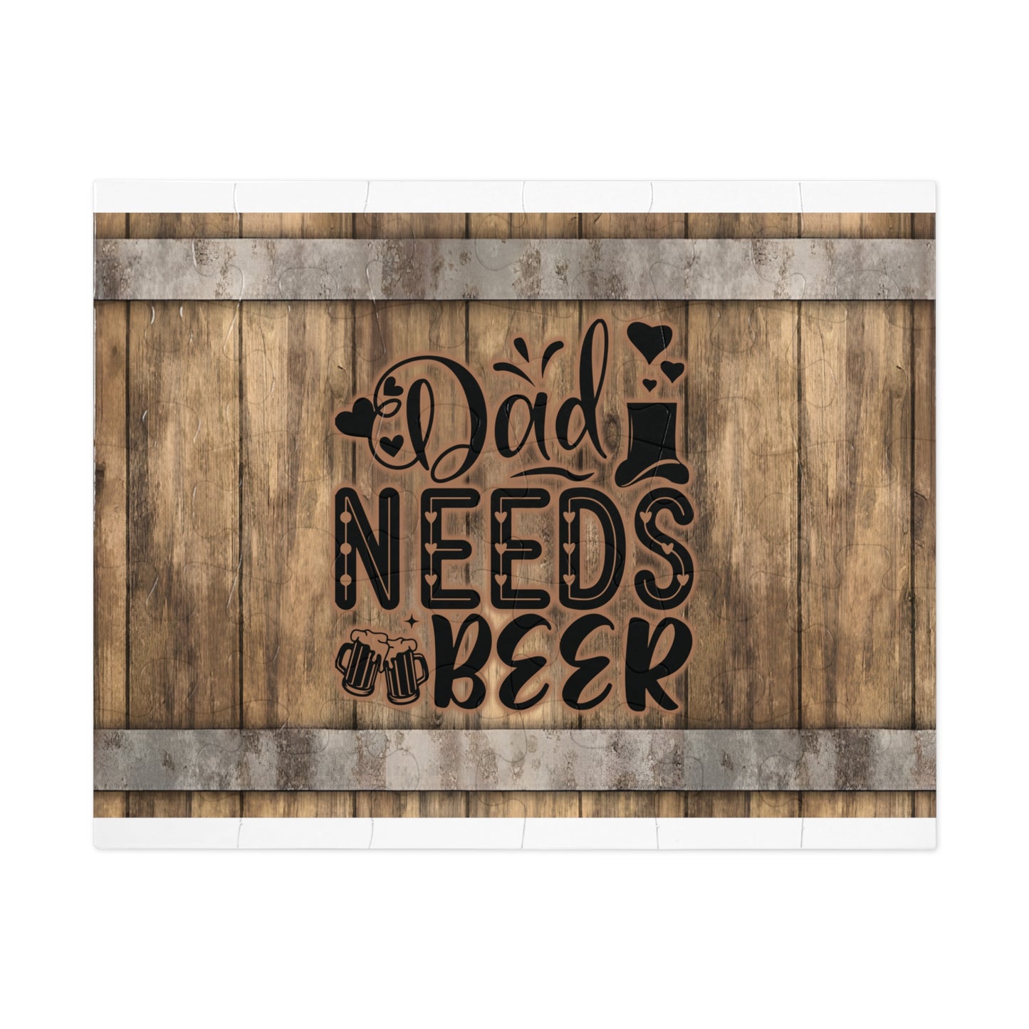 Puzzle, Dad, Dad Needs a Beer, Personalised/Non-Personalised (30, 110, 252, 500,1000-Piece) awd-572