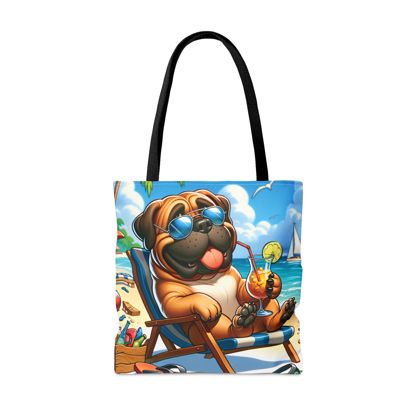 Tote Bag, Dog on Beach, BullMastiff, Tote bag, awd-1101