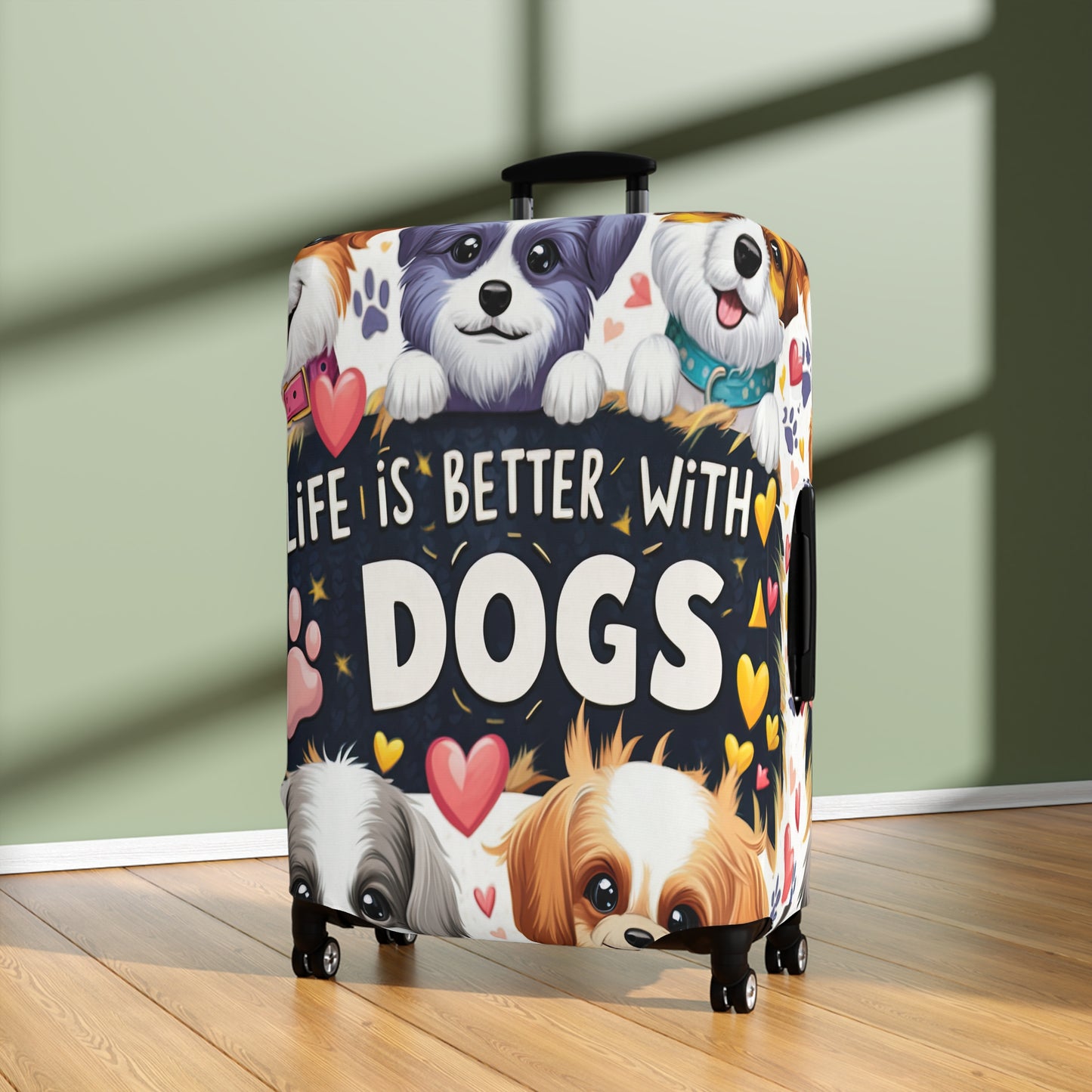 Luggage Cover, Life is better with Dogs, awd-3107