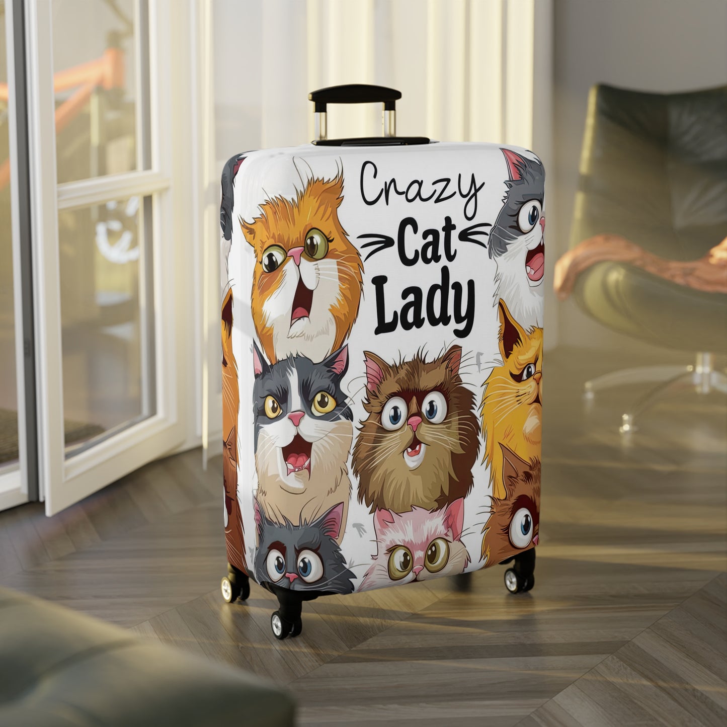 Luggage Cover, Crazy Cat Lady, awd-1489