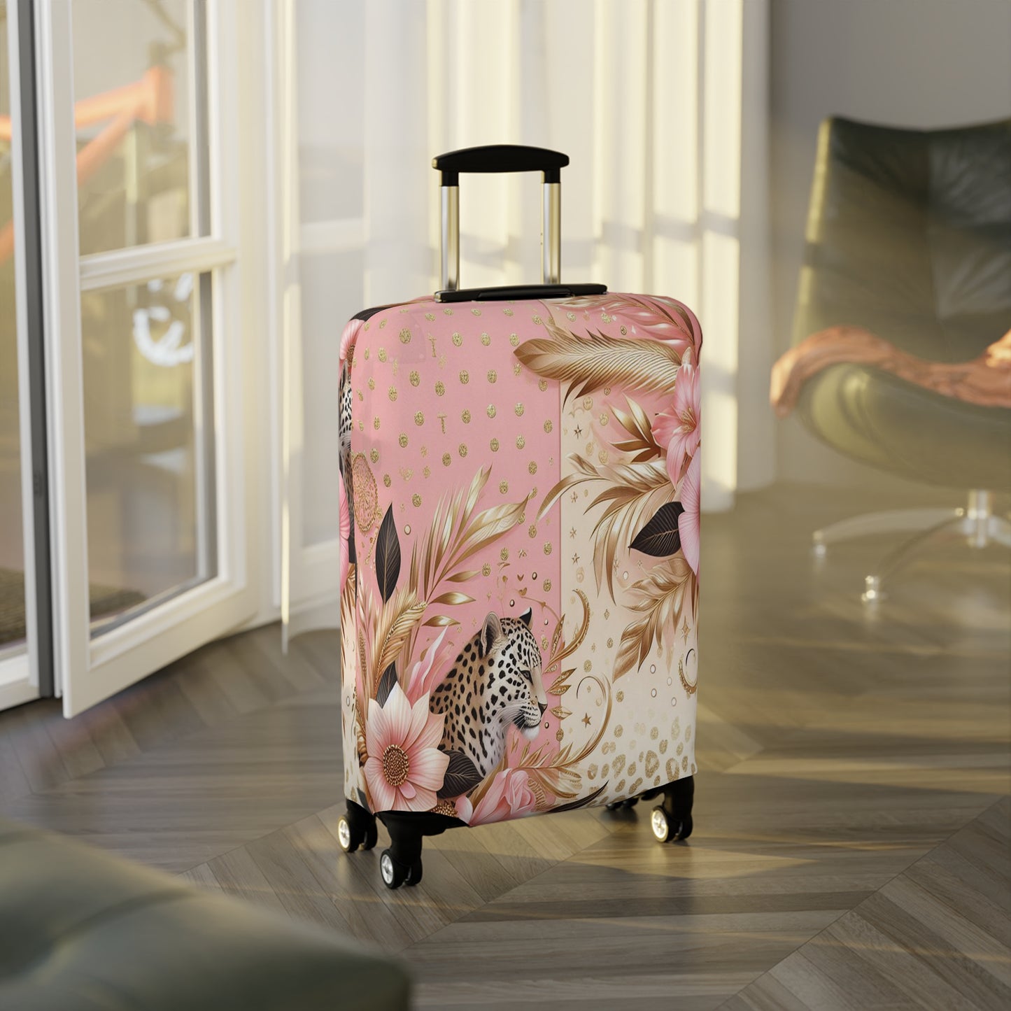 Luggage Cover, Floral Leopard, awd-3079