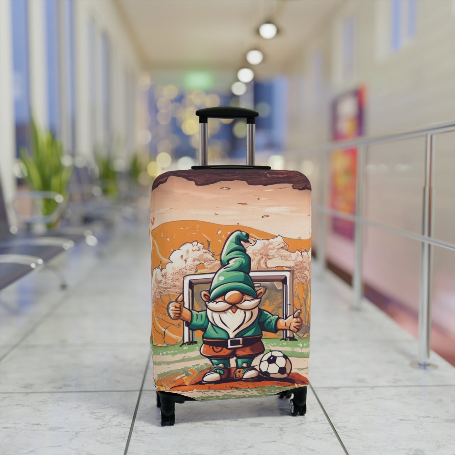 Luggage Cover, Retro Soccer Gnome, awd-5027