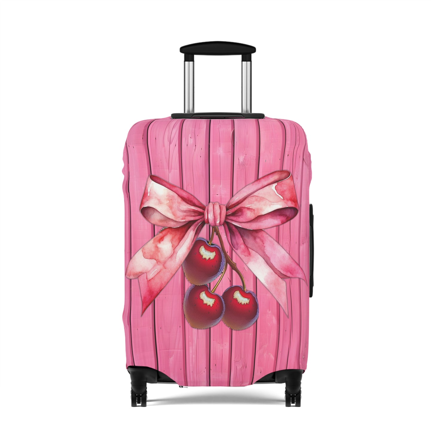 Luggage Cover, Rockabilly, Coquette, Pink, Cherries and Ribbon, awd-2503