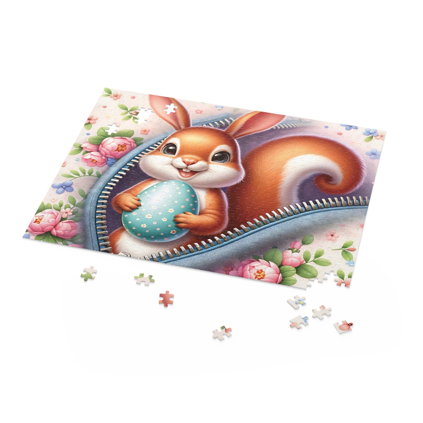 Personalised/Non-Personalised Puzzle, Easter, Squirrel with Bunny ears (120, 252, 500-Piece)