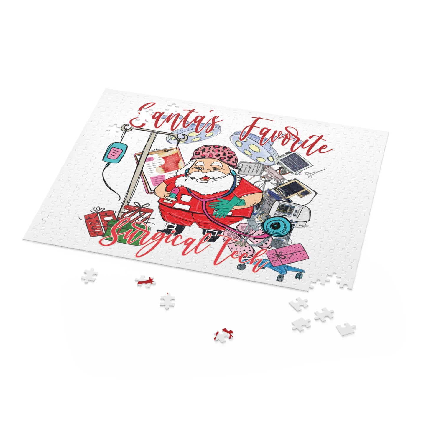 Personalised/Non-Personalised Puzzle, Santa's Favorite Surgical Tech (120, 252, 500-Piece)