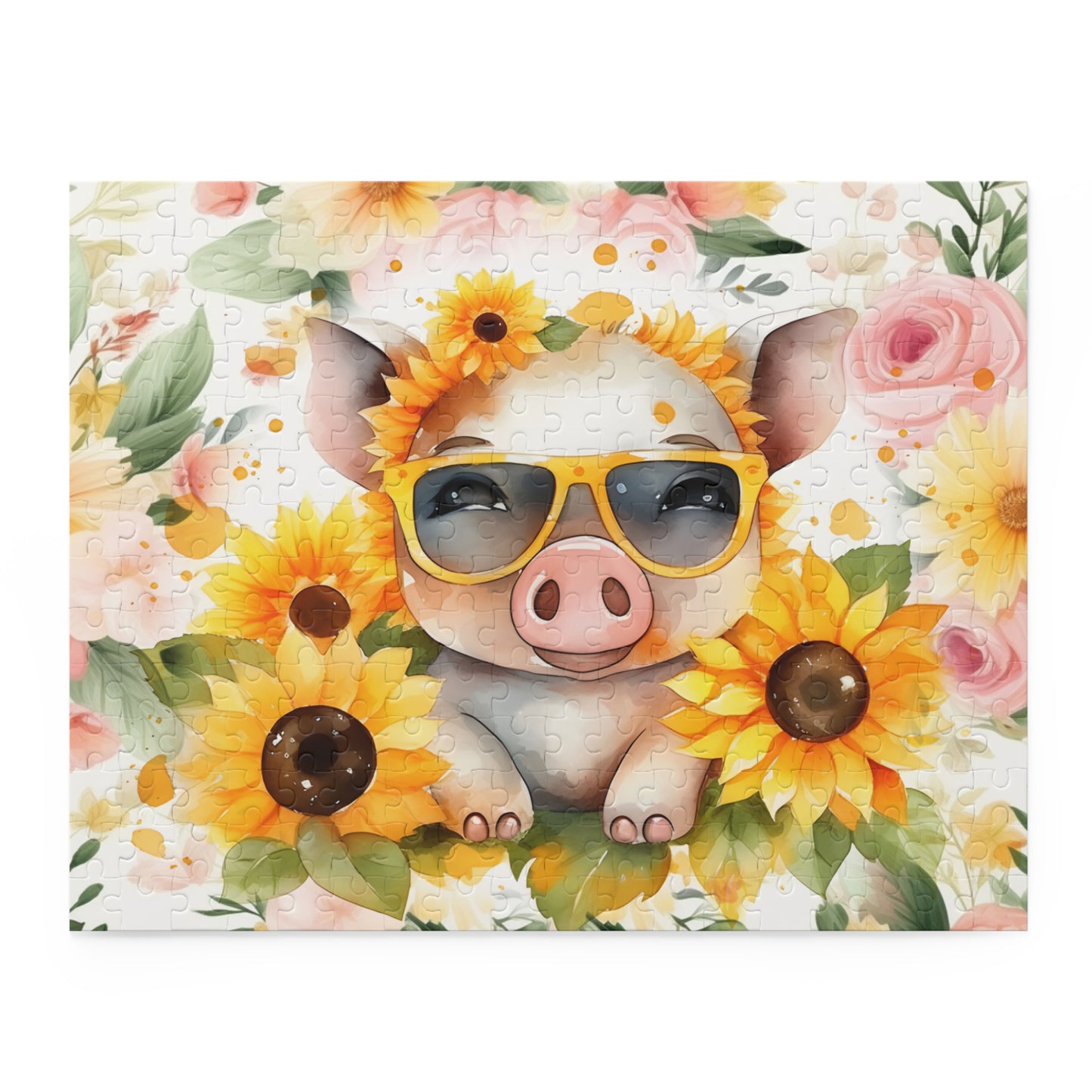 Puzzle, Pig, Sunflowers (120, 252, 500-Piece) awd-657