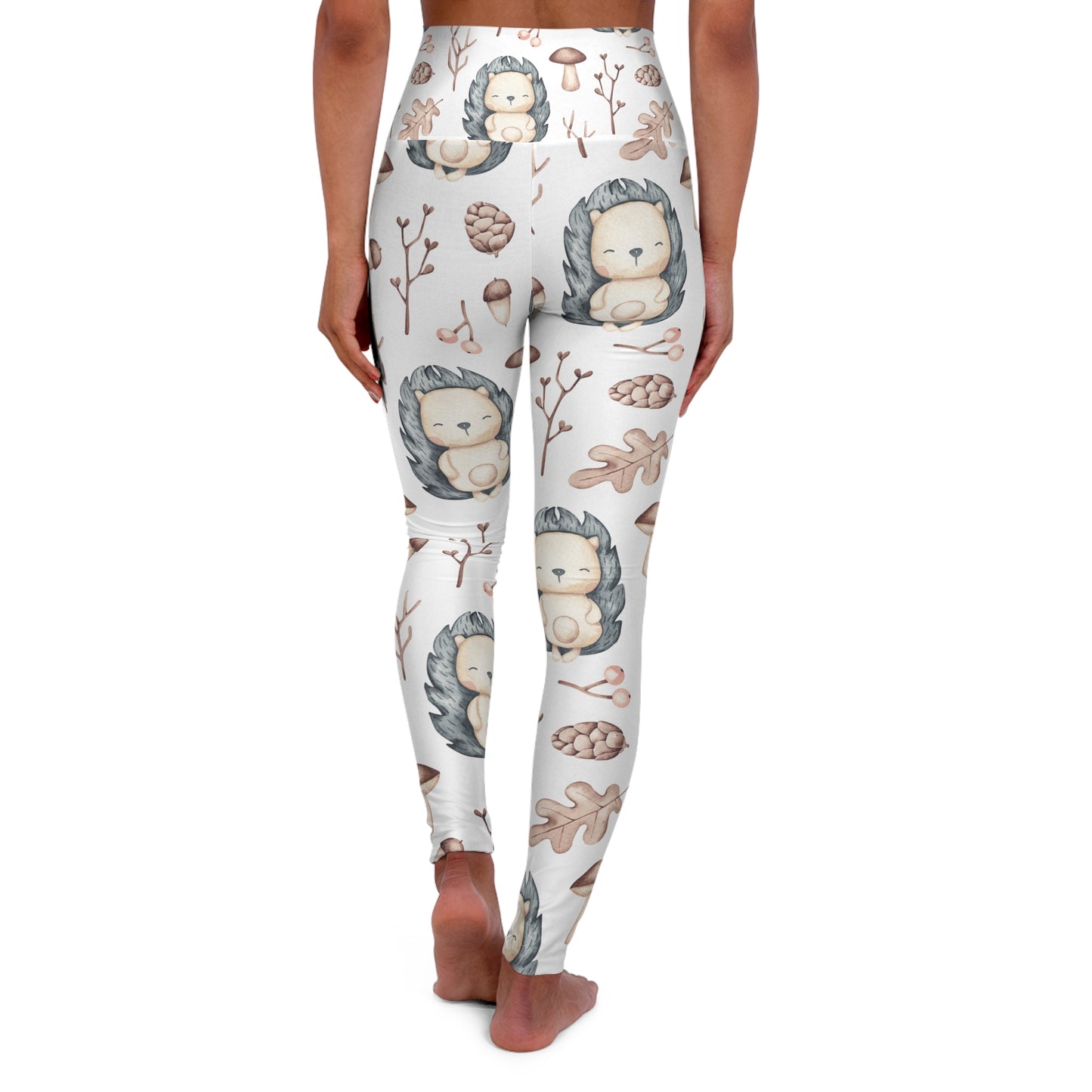 High Waisted Yoga Leggings, Hedgehog