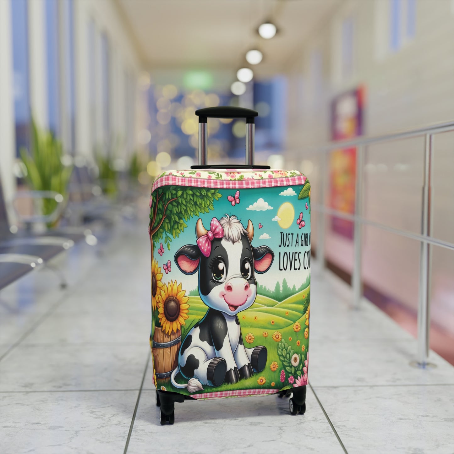 Luggage Cover, Just a Girl who Loves Cows, awd-1491