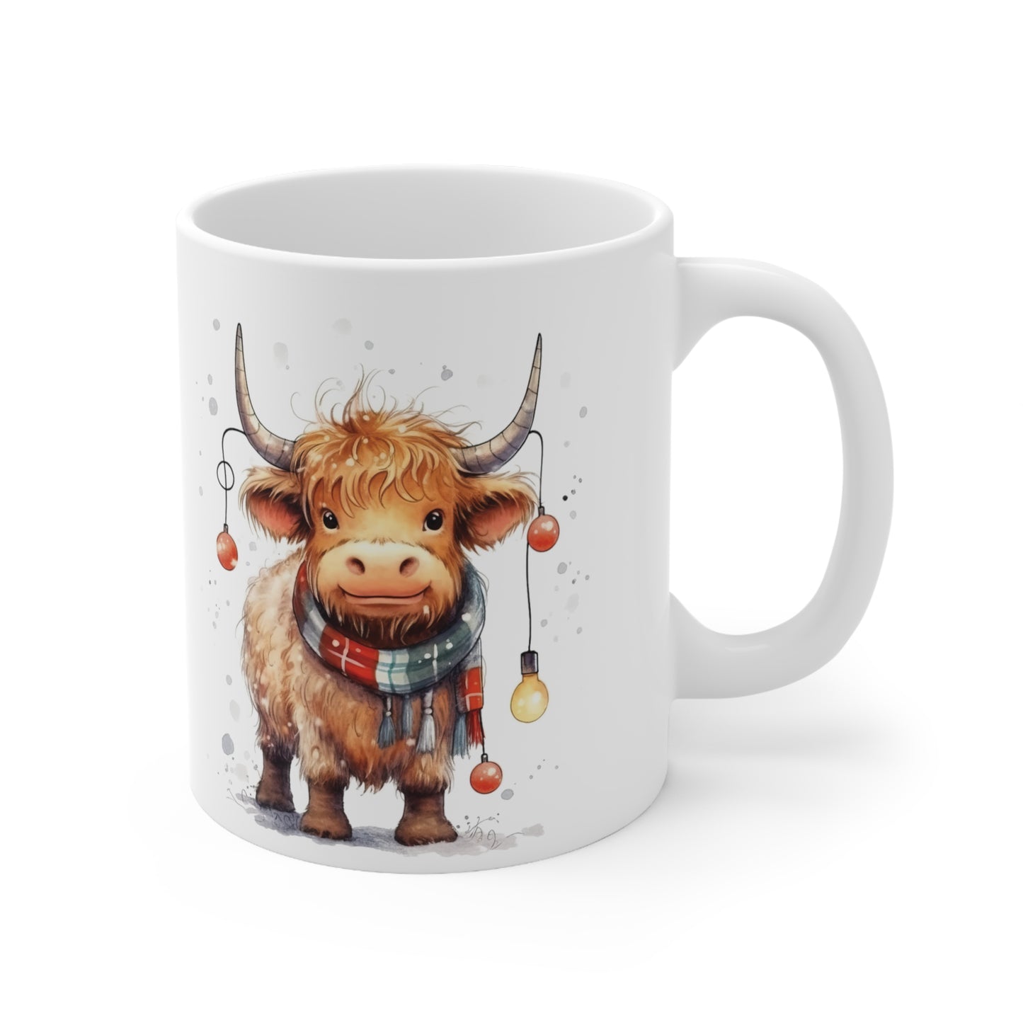 Personalised/Non Personalised Highland Cow, Ceramic Mug 11oz, Highland Cow Mug