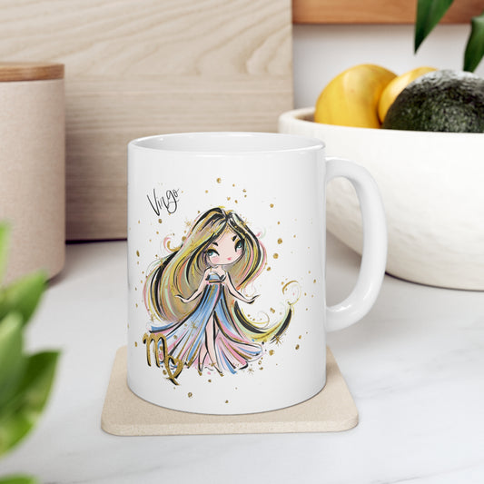 Personalised/Non Personalised Zodiac Sign, Virgo, Ceramic Mug 11oz