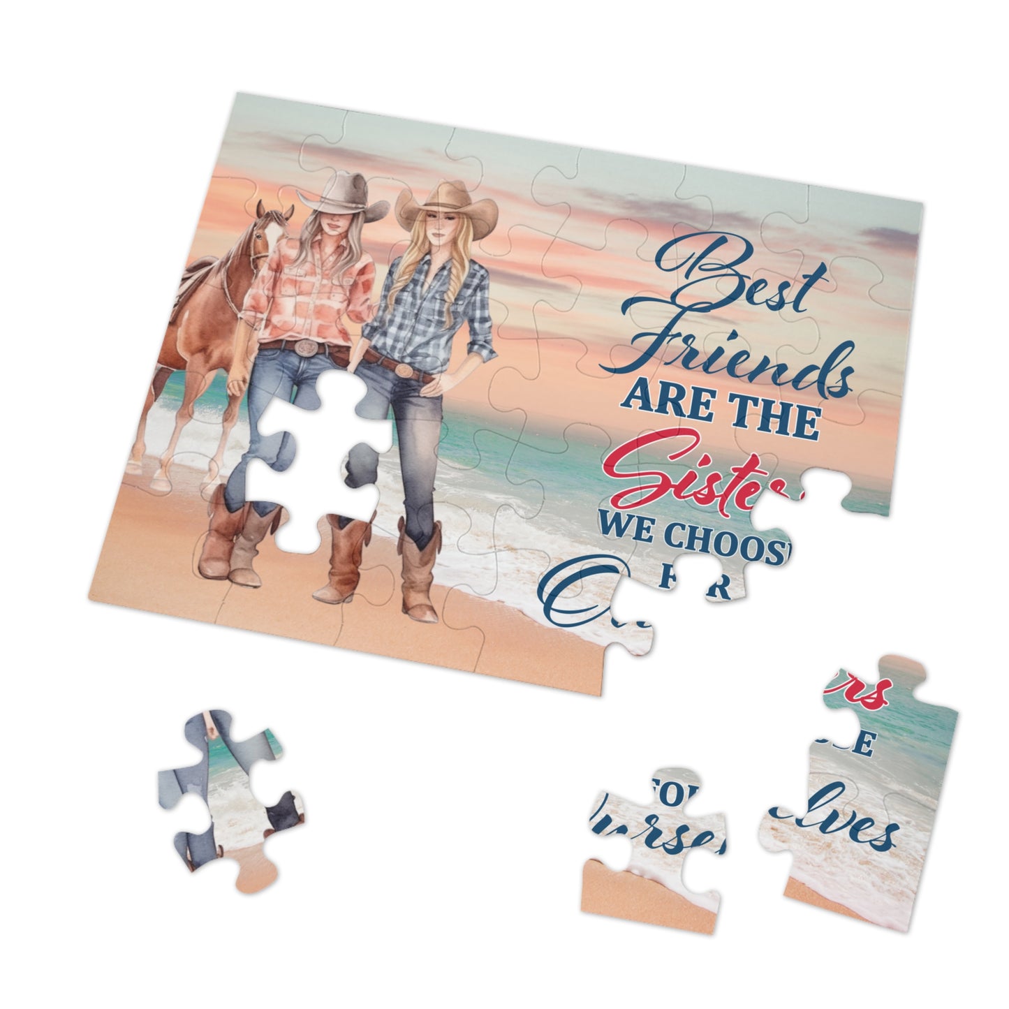 Jigsaw Puzzle, Western, Best Friends are the Sisters we Choose for Ourselves, Personalised/Non-Personalised (30, 110, 252, 500,1000-Piece)