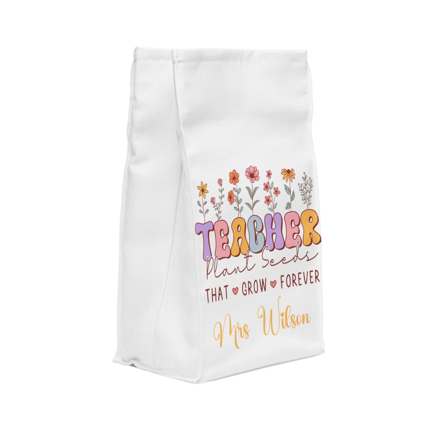 Personalised Insulated Lunch Bag, Teacher, Seeds that Grow Lunch Bag, Flower Garden