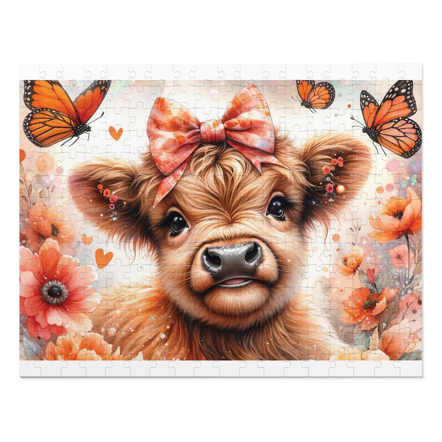 Jigsaw Puzzle, Highland Cow, Personalised/Non-Personalised (30, 110, 252, 500,1000-Piece)