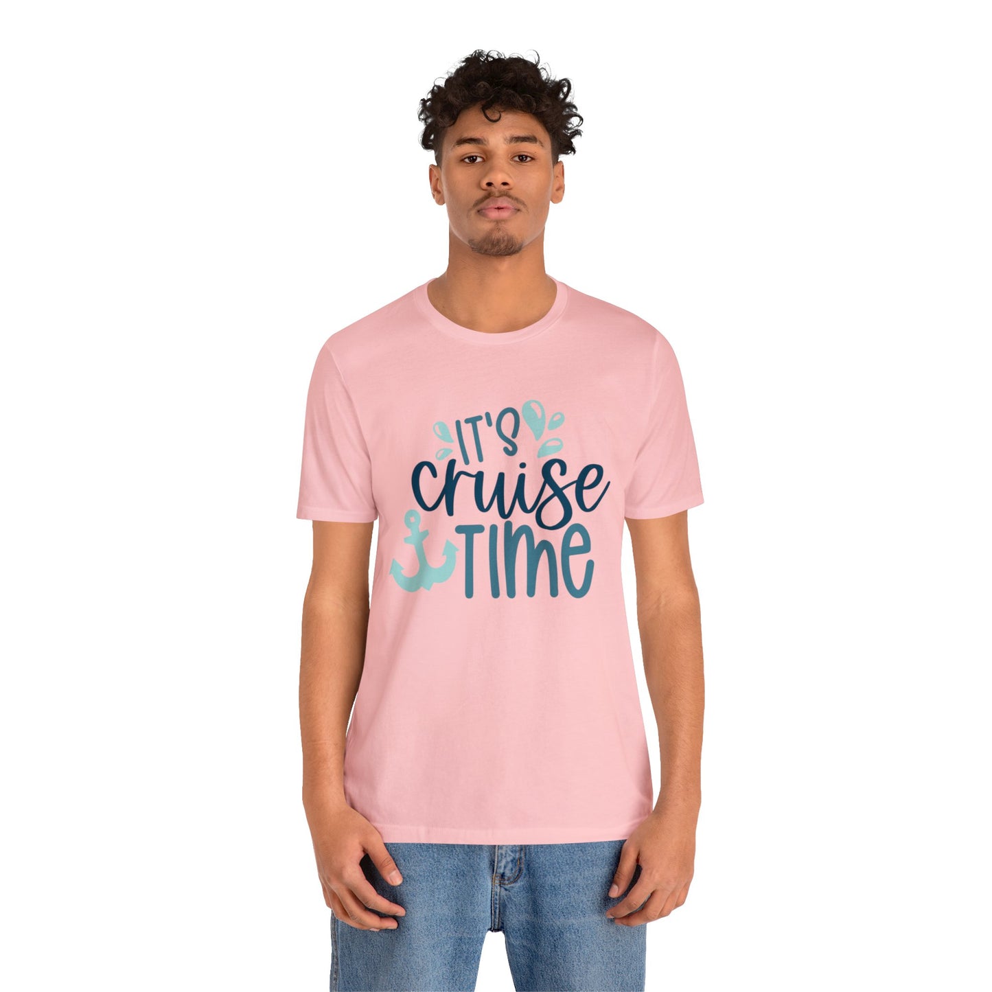 Unisex Adults Jersey Short Sleeve Tee, Cruise Tee, It's Cruise Time, 100% Cotton, Light Fabric 142 g/m²