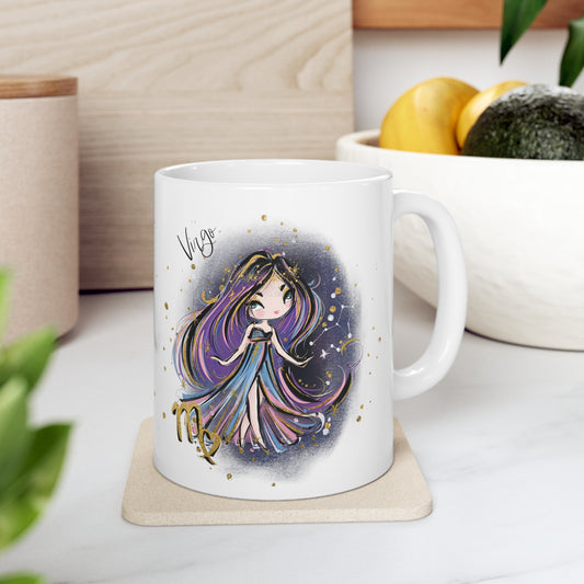 Personalised/Non Personalised Zodiac Sign, Virgo, Ceramic Mug 11oz