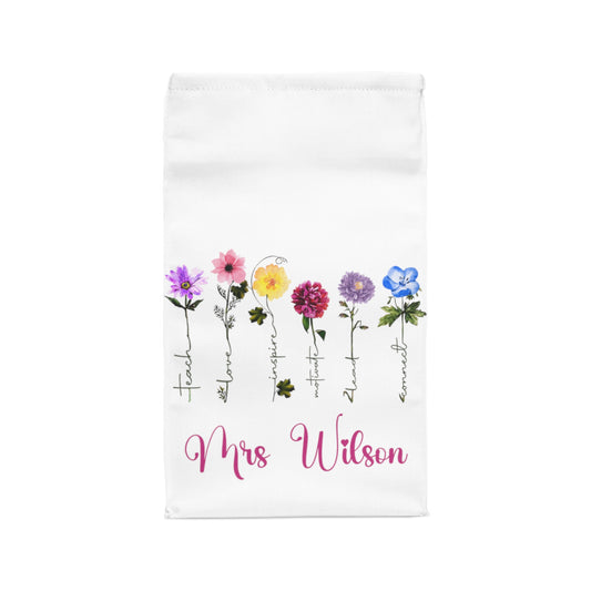 Personalised Insulated Lunch Bag, Teacher Lunch Bag, Floral