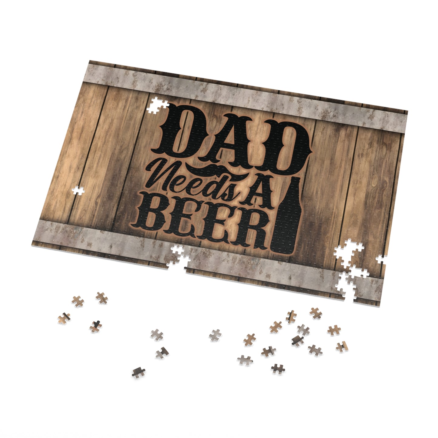 Puzzle, Dad, Dad needs a Beer, Personalised/Non-Personalised (30, 110, 252, 500,1000-Piece) awd-568