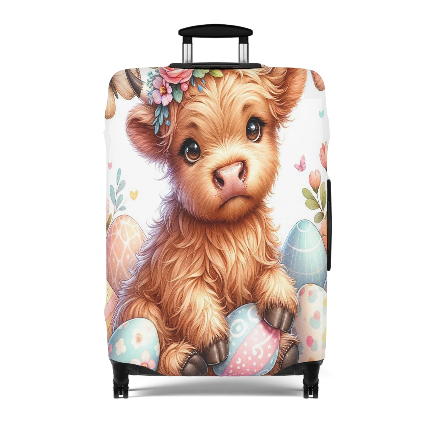 Luggage Cover, Easter, Highland Cow, awd-1061