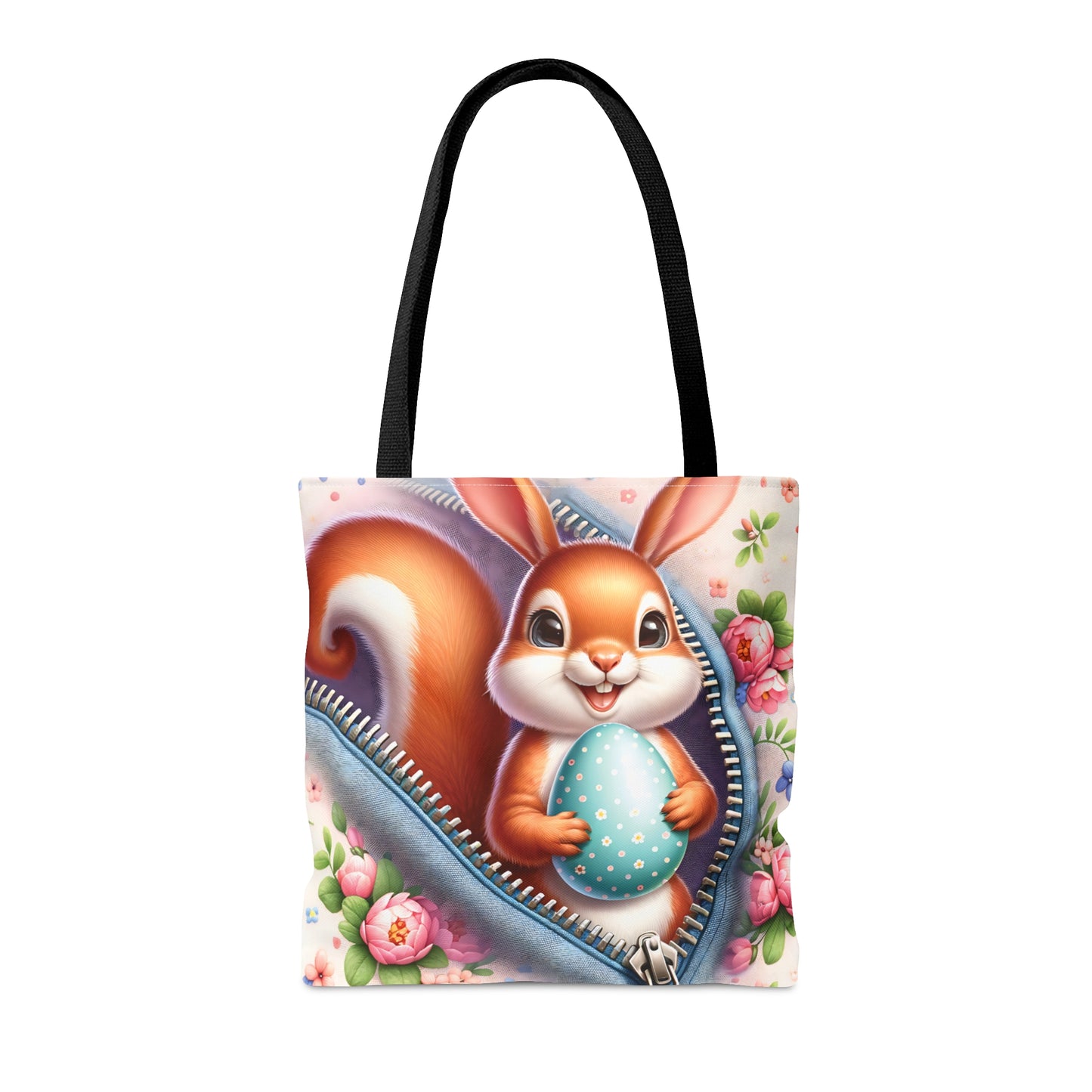 Tote Bag, Easter, Cute Squirrel with Bunny Ears, Personalised/Non-Personalised Tote bag