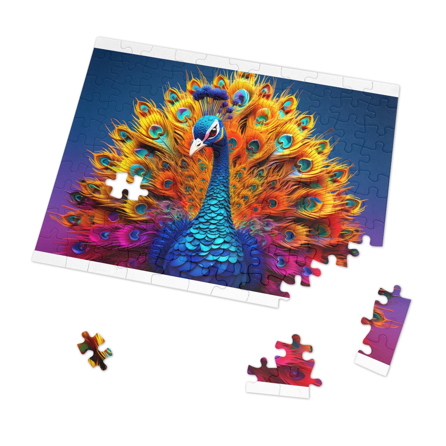 Jigsaw Puzzle, Peacock, Personalised/Non-Personalised (30, 110, 252, 500,1000-Piece)