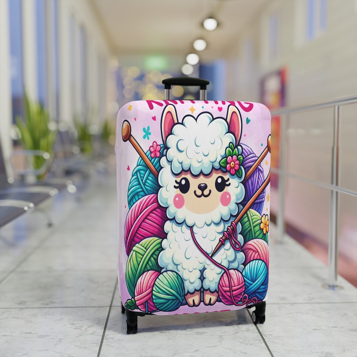 Luggage Cover, Knitting Addict Lamb, awd-1698