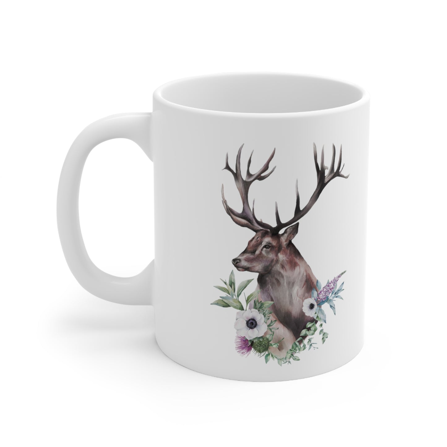 Personalised/Non Personalised Scottish Stag, Ceramic Mug 11oz