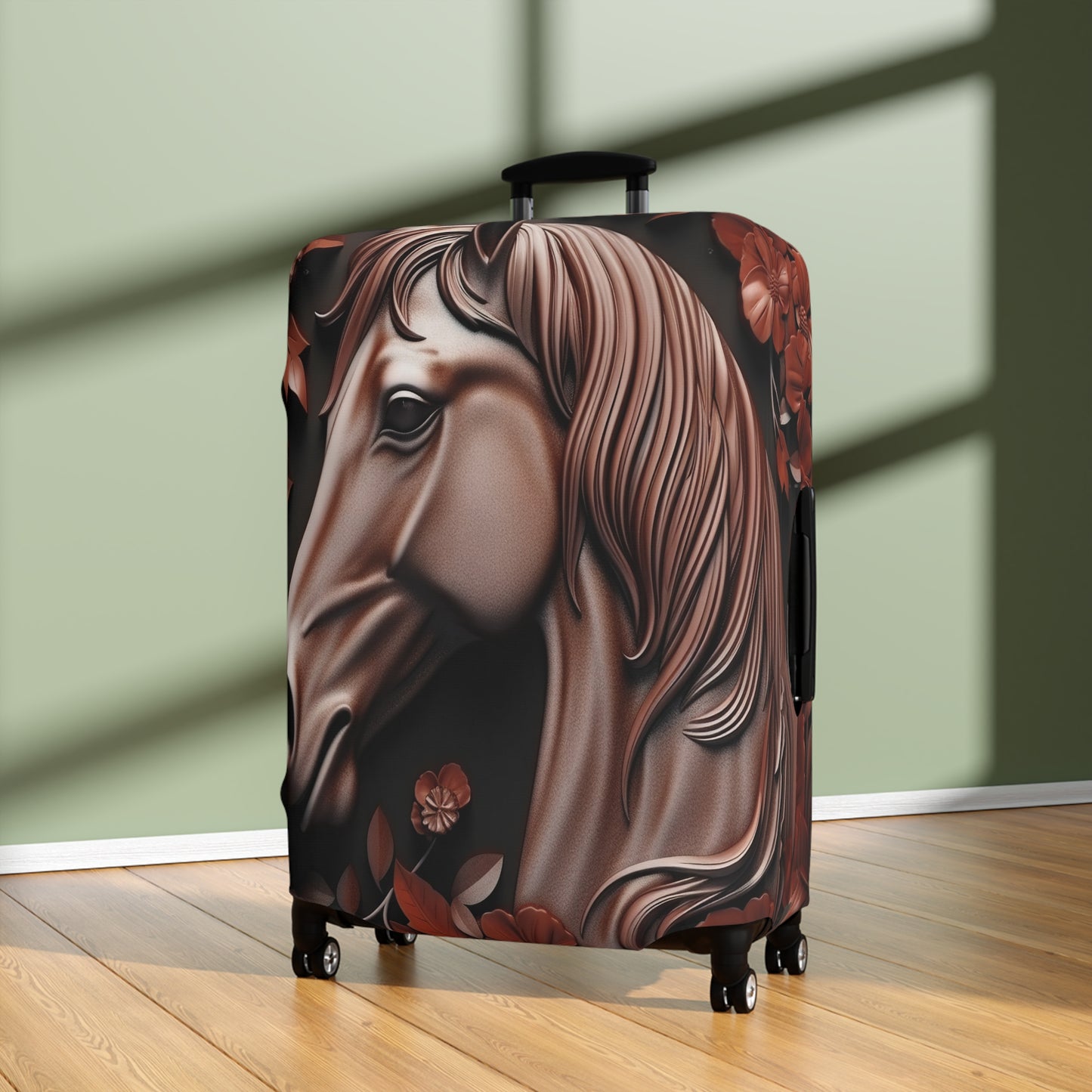 Luggage Cover, Horse, 3D with Flowers, awd-1800