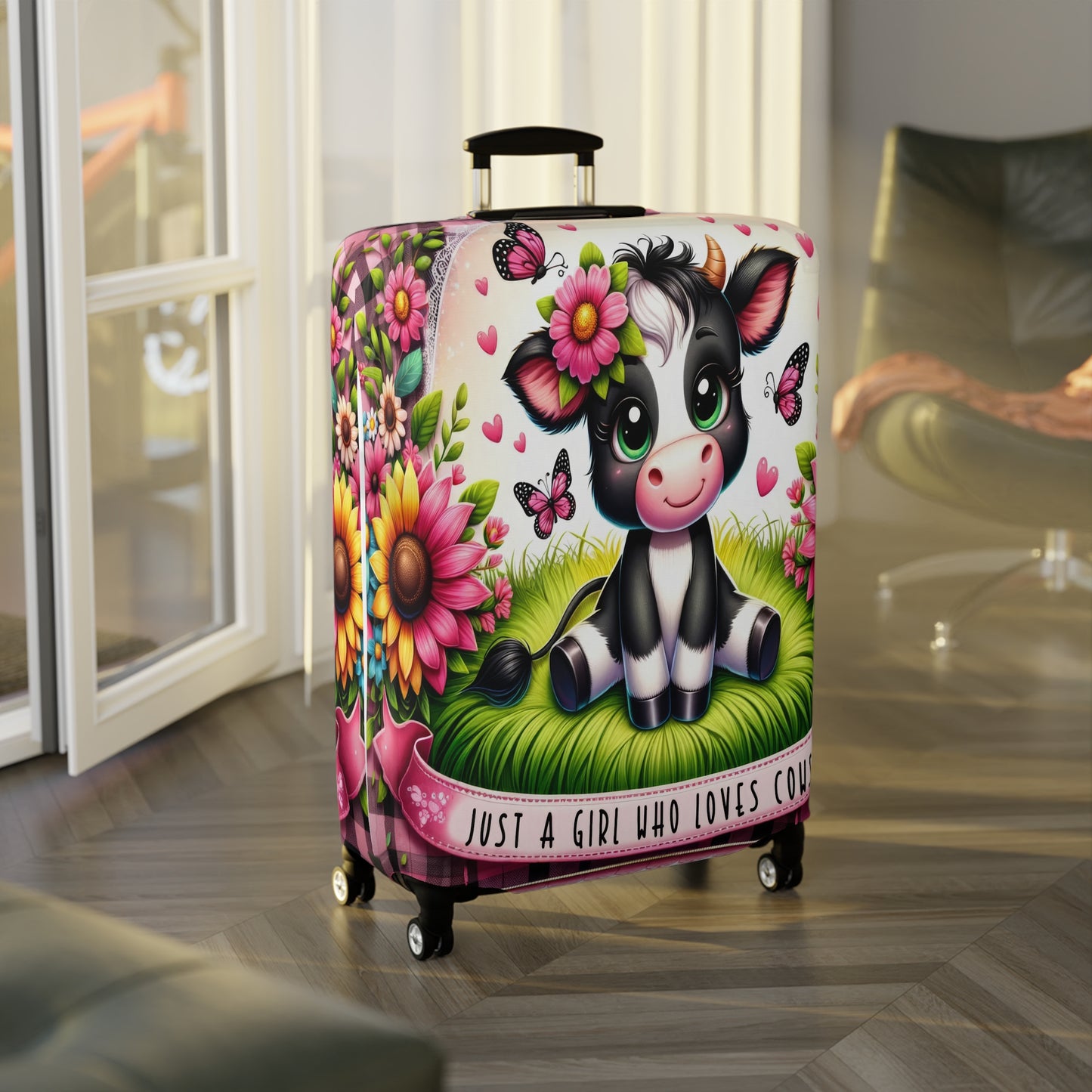 Luggage Cover, Just a Girl who Loves Cows, awd-1492