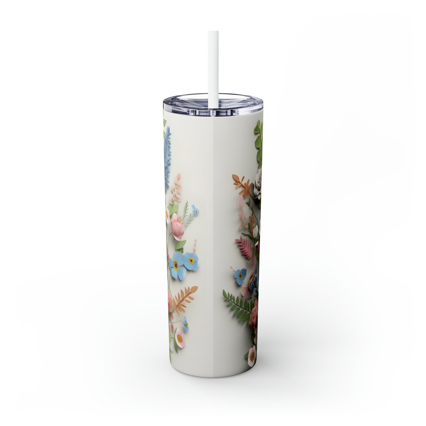 Skinny Tumbler with Straw, 20oz, Racoon