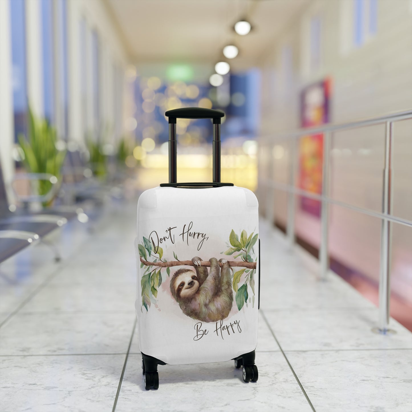 Luggage Cover, Sloth, Don't Hurry be Happy, awd-4042